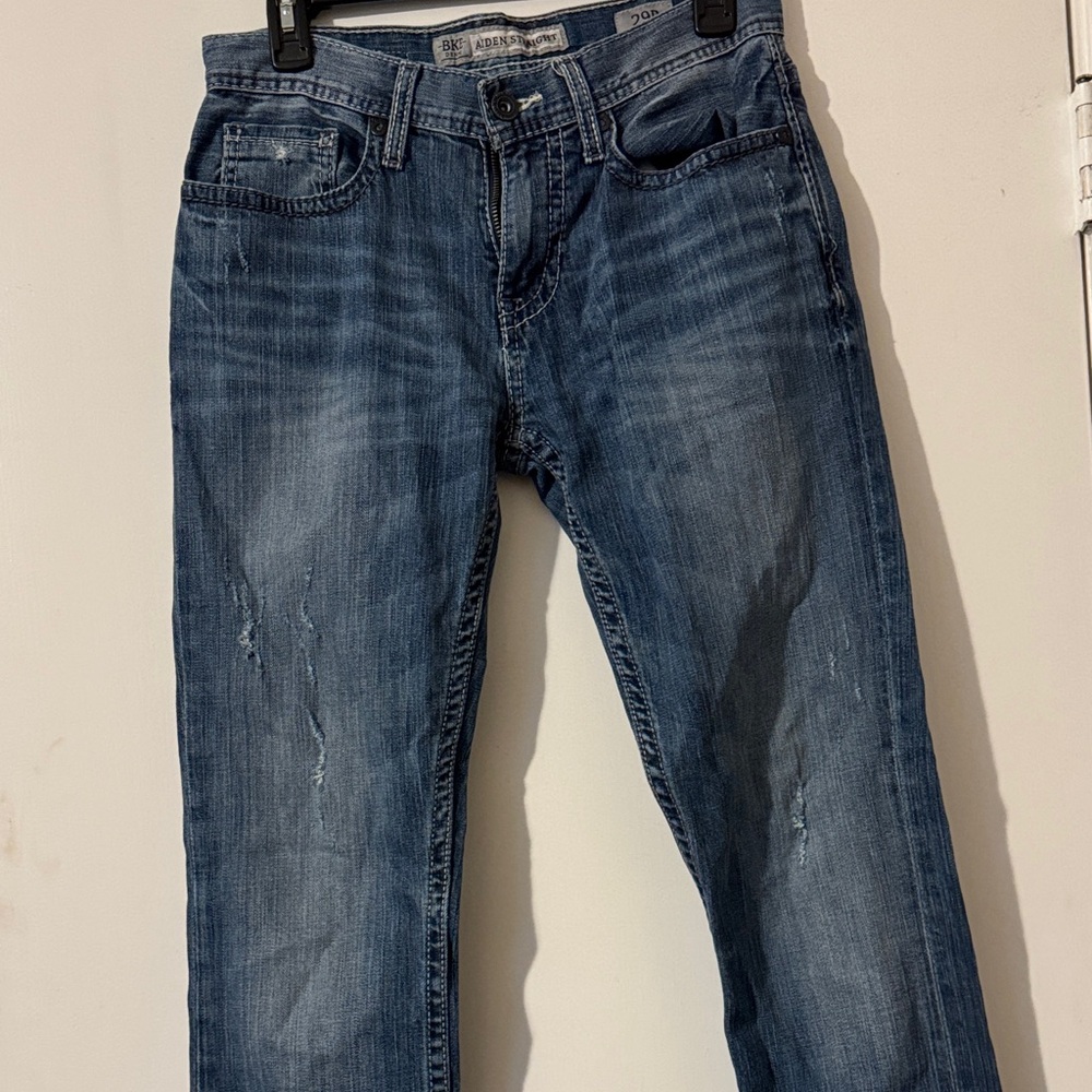 BKE Men's Straight Blue Jeans